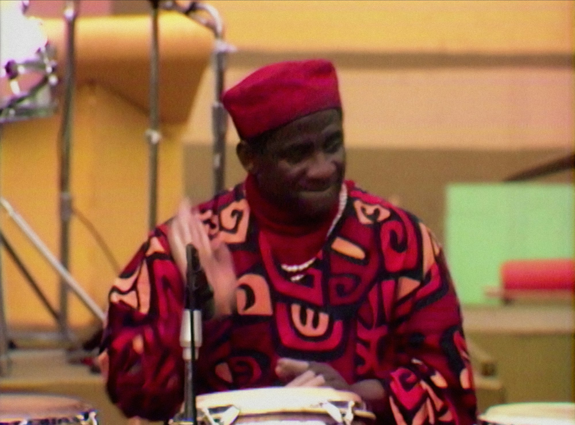 Mongo Santamaria. <i>Summer of Soul</i> film still courtesy of Searchlight Pictures.